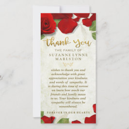 Röd ros Petals Golden Tack Sympathy Family