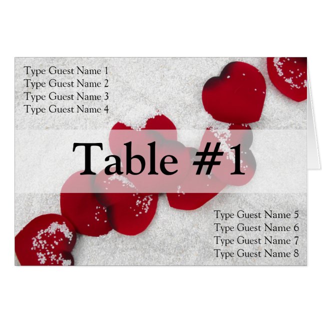 Röd ros Petals i Snö, Winter Wedding OBS Kort (Framsidan Horizontal)