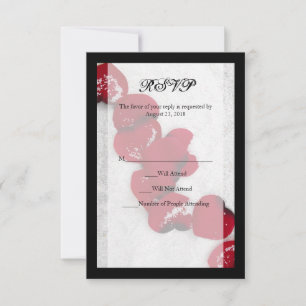 Röd ros Petals i Snö, Winter Wedding OSA Kort