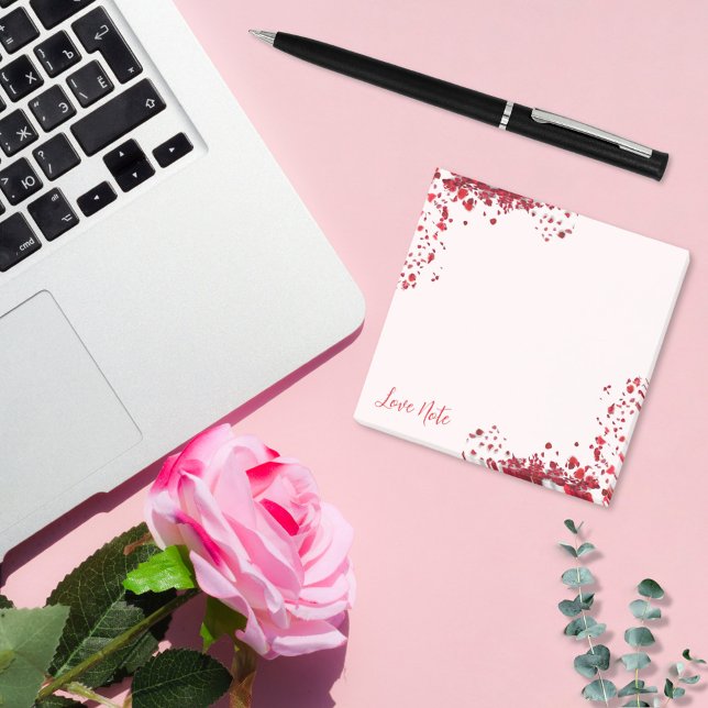 Röd ros Petals Kärlek Note Post-it Block (Skapare uppladdad)