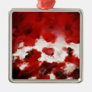 Röd ros Petals Painting Art Ornaments Julgransprydnad Metall