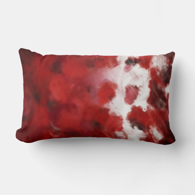 Röd ros Petals Painting Art - Pillow Lumbarkudde (Framsida)
