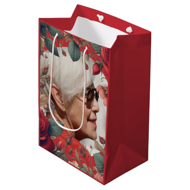 Röd ros PHOTO Memorial Keepsak Sentimental (Framsidan Vinklad)