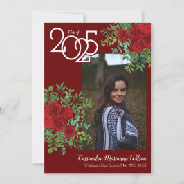 Röd ros Photo Studenten meddelande Inbjudningar