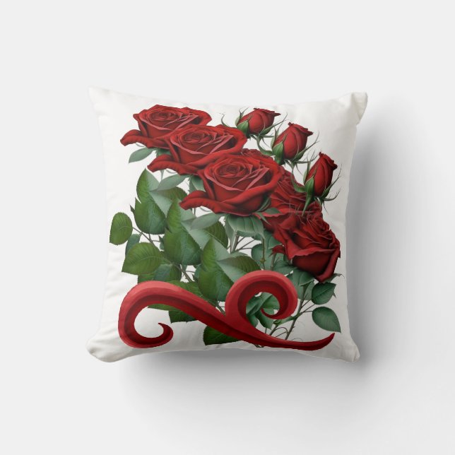 Röd ros Pillow Kudde (Framsida)