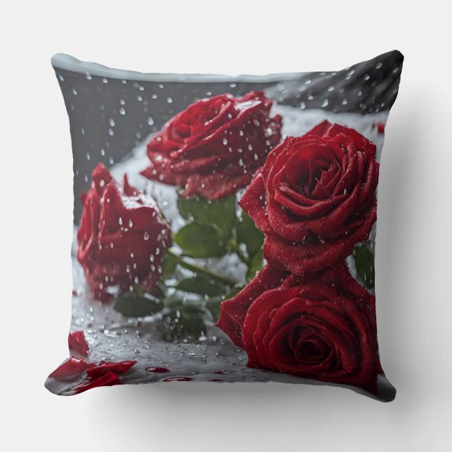 Röd ros Pillow Kudde (Framsida)