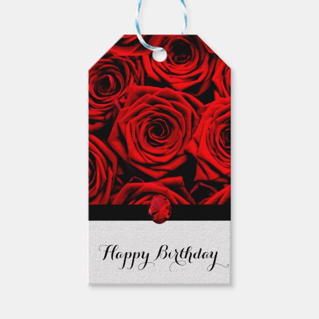 Röd ros presentetikett (Framsidan)