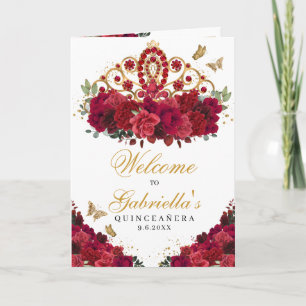 Röd ros Princess Tiara Quinceanera Program