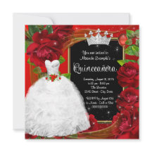 Röd Ros Prinsessa Quinceanera