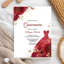 Röd Ros Quinceanera 15-årsdag