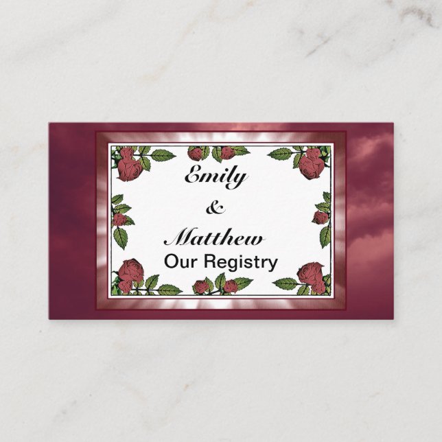 Röd ros Ram Image med LT Red Clouds Registry Tilläggskort (Framsida)