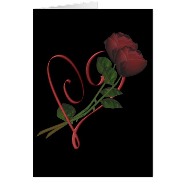 Röd ros Red Heart Elegant Card OBS Kort (Framsidan)