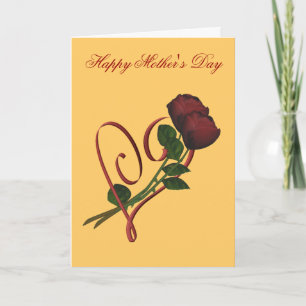 Röd ros Red Heart Flower Mors dag Card Kort