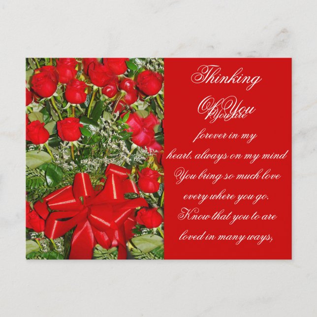 Röd ros,Ro för alltid_ Vykort (Framsida)