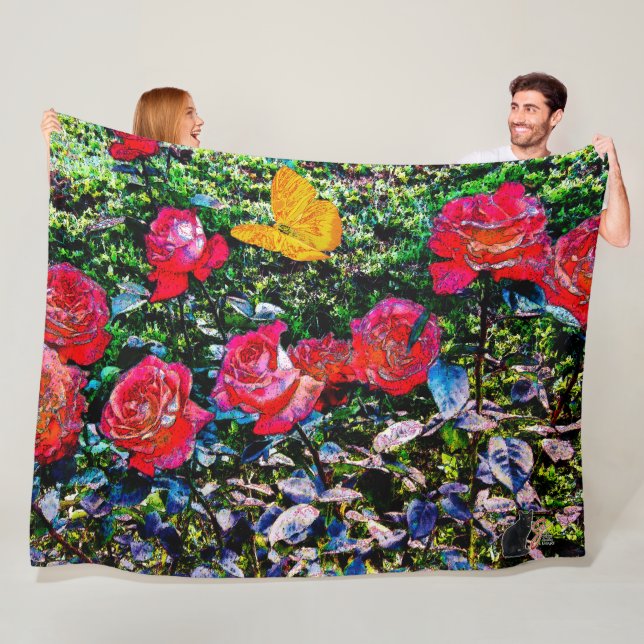 Röd ros Röd ros Fleece Blanket (På plats)