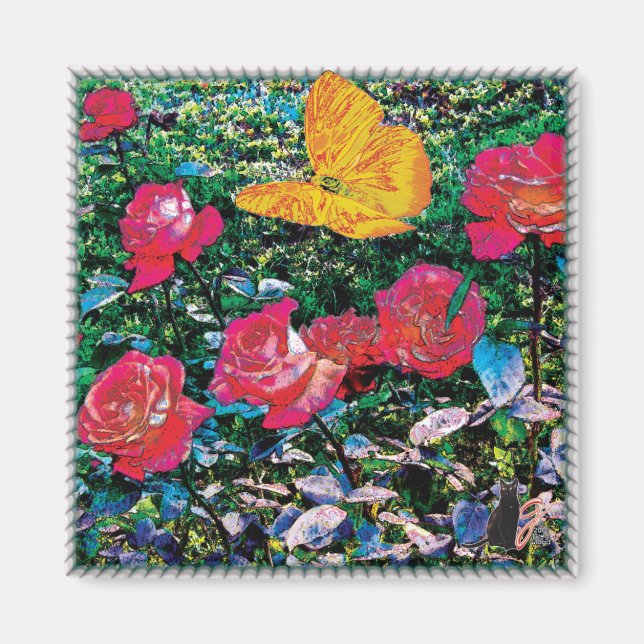 Röd ros Röd ros Magnet (Framsidan)