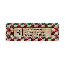 Röd ros Romantic Gothic Bröllop Adressetiketter