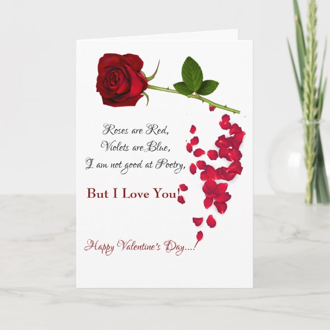 Röd ros Romantic I Kärlek You Valentine Day Card Anteckningskort (Framsida)