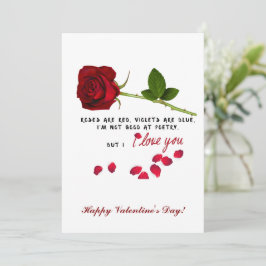 Röd ros Romantic I Kärlek You Valentines day Card Anteckningskort
