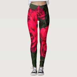 Röd ros Rosarium Leggings