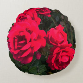 Röd ros Rosarium Rund Kudde