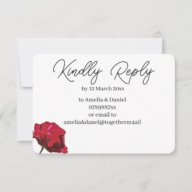 Röd Ros RSVP-kort OSA Kort (Framsida)