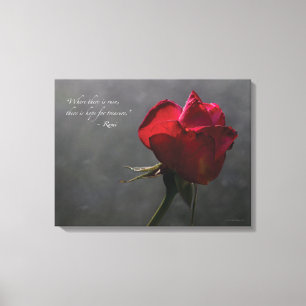 Röd ros Rumi citationstecken, 24" x 18" - MEDEL Canvastryck