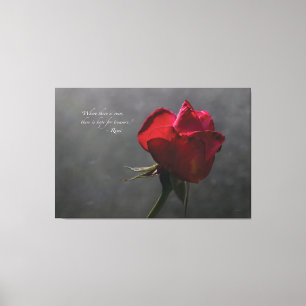 Röd ros Rumi citationstecken, ~ 60" x 40" - EXTRA Canvastryck