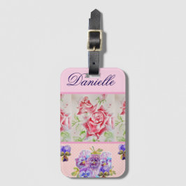 Röd ros Shabby chic Watercolor Ro Rosa Blommigt Bagagebricka