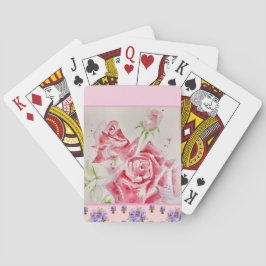 Röd ros Shabby chic Watercolor Ro Rosa Blommigt Casinokort
