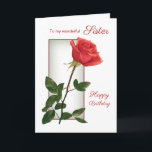 Röd ros Sister Birthday Kort<br><div class="desc">Födelsedagskort för syster med vackra röd ros</div>