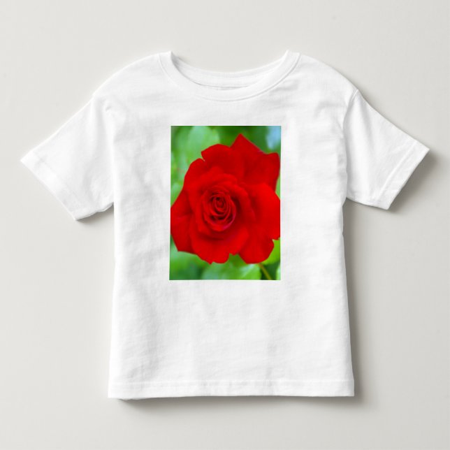 Röd Ros Skjorta Tee (Framsida)