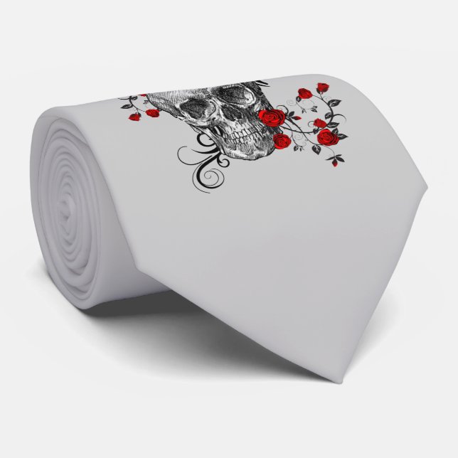 Röd ros Skull Slips (Rullad)