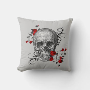 Röd ros Skullfyllning Kudde