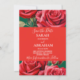 Röd ros Spara datum Inbjudningar
