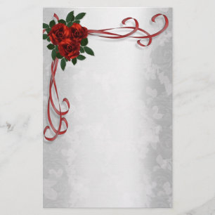 Röd ros Stationery Brevpapper