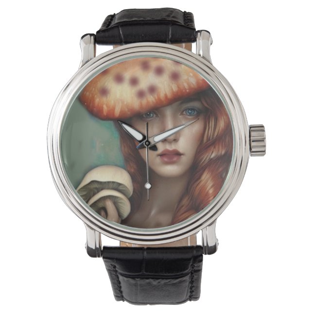 röd ros svamp älskare konstnär designer armbandsur (Framsida)