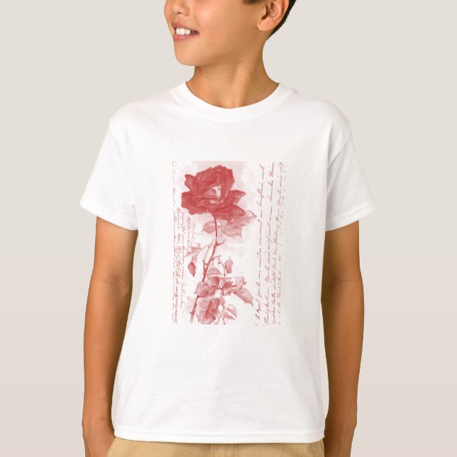 Röd ros t-shirt (Framsida)