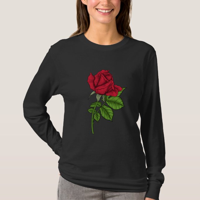 Röd ros t shirt (Framsida)