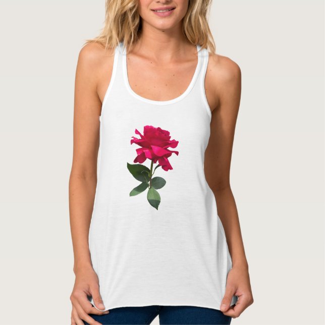 Röd ros tanktop linne med racerback  (Framsida)