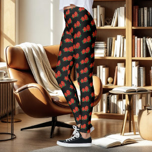 Röd ros Tattoo Leggings