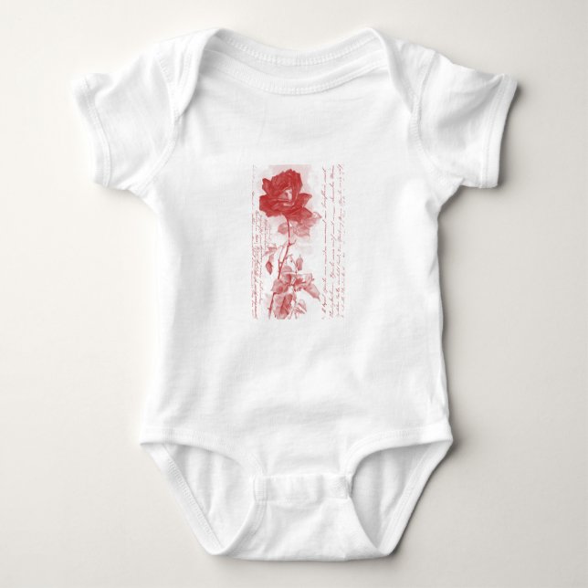 Röd ros tee shirt (Framsida)