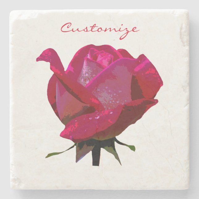 röd ros Thunder_Cove Underlägg Sten (Framsidan)