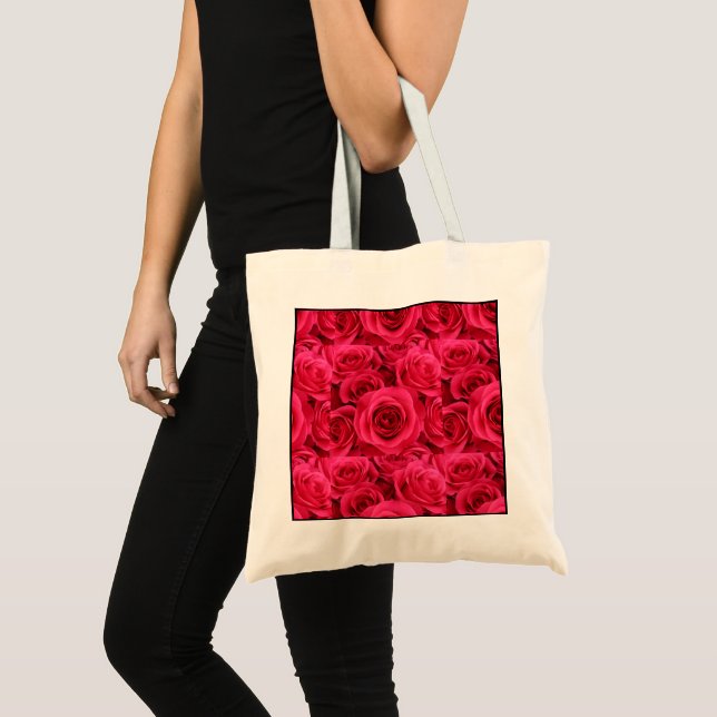 Röd ros Tote Bag Tygkasse (Framsida (produkt))