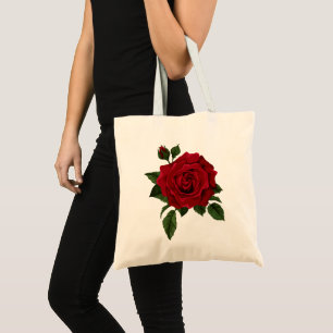 röd ros Tote Bag Tygkasse