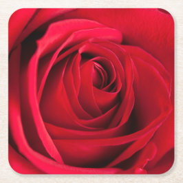 Röd ros underlägg papper kvadrat