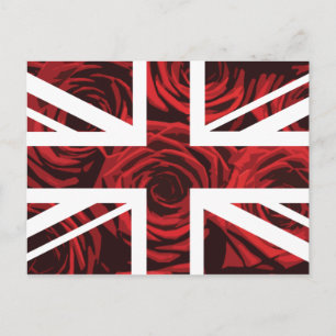 Röd ros Union Jack British (UK) Flagga Vykort
