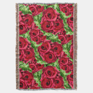 Röd ros Väg Flower Garland Filt