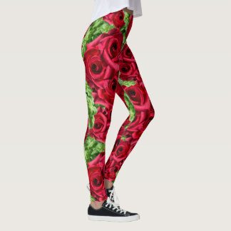 Röd ros Väg Flower Garland Leggings