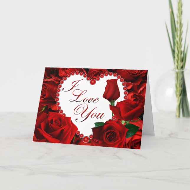 Röd ros Valentine Card Helgkort (Framsida)